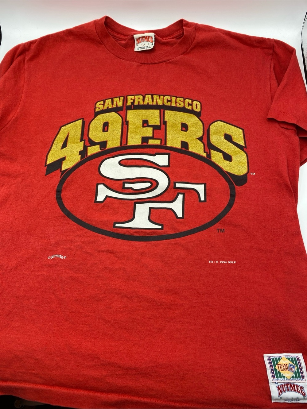 Vintage San Francisco 49ers Shirt Mens Red NFL Football Nutmeg Mills 1994 Large